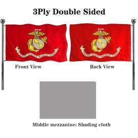 Jayus Double Sided US Marine Corps Military Flags 2x3 Outdoor- Vivid Colors 200D USMC Flag Banner with 2 Grommets