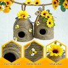 Bigger Bee Hive Decor,2 Pack Bumble Bee Rustic Decor Hive,Natural