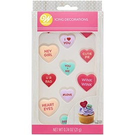 Valentine Candy Royal Icing Decorations, 12 Count