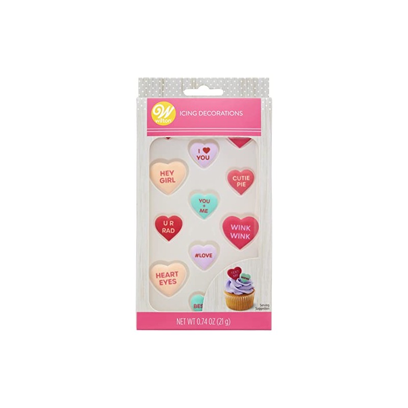 Valentine Candy Royal Icing Decorations, 12 Count