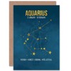 BIRTHDAY CARD - ZODIAC STAR SIGN ASTROLOGY BLUE AQUARIUS