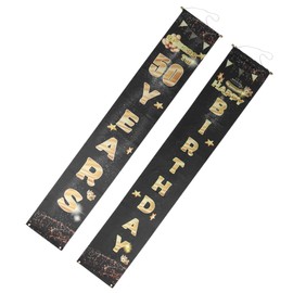 BIUDECO Creative Birthday Door Curtain Banner Elegant Birthday Party Decoration with Lanyard for Home and Event Displays Enhances Atmosphere with Beautiful Printed Design