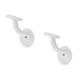 ZAUYX 2 Pack 3 Inch White Handrail Stair Brackets Stair Heavy Duty Stair Brackets Support Handrail Brackets for Stairways