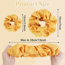 Large Satin Scrunchies for Women, FHDUSRYO 6 Pieces Big Silk Hair Scrunchies, Oversized Scrunchies for Thick Hair, Satin Hair Ties Jumbo Scrunchies, No Damage Ponytail Holder for Girl, Gift (7inch)