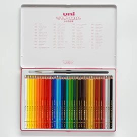 Mitsubishi Pencil UWC36C Watercolor Pencils, Uni-Water Colors, 36 Colors