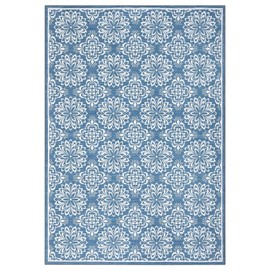 WESTLOOM Area Rugs 8x10 Modern Floral Washable Rugs for Living Room Non Slip Low Pile Bedroom Rug Indoor Soft Throw Carpet Non-Shedding Foldable Nursery Dorm Home Office Accent Rug Blue