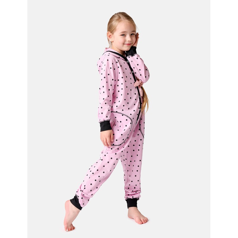 Merry Style MS10-223 Girls' Romper, Sleeping Suit with Hood, Pink