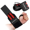 Body Tech Wrist Wraps, Black, Red, Hard, Thick, Set of