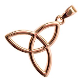 GWG Jewellery 18K Rose Gold Coated Thick Celtic Trinity Knot Pendant Necklace in Gift Box for Women