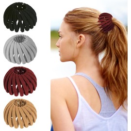 Pinzas para el Pelo con Forma de Nido de Pájaro, Soporte Extensible para Coleta de Caballo para Mujer, Bird Nest Magic Hair Clip - Expandable Hair Bun Maker Hair Accessories (A)