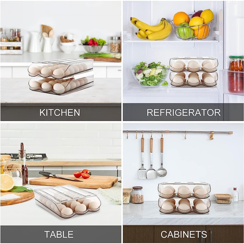 Maggie Stackable Egg Tray for Refrigerator 36 Egg Holder, Clear