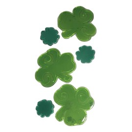 Impact Innovations St. Patrick's Day Reusable Gel Window Clings (Shamrock and Four Leaf Clovers, 6 Clings, 1 Sheet)