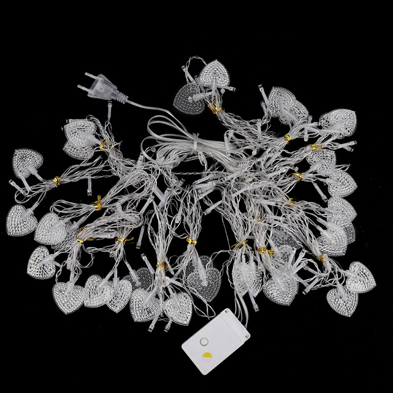 Waterproof Loving Heart Shape LED Light String Window Curtain Lamp