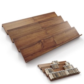 Tinamo 8-Pack Acacia Wooden Spice Drawer Organizer - Spice Organization for Cabinet, Seasoning Organizer for Cabinet - Organizador De Especias De Cocina - 64 Standard Jars, Multi-Tier (Walnut color)