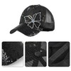 Meliyya Mesh Baseball Cap Rhinestone Butterfly Baseball Cap Summer Sequins
