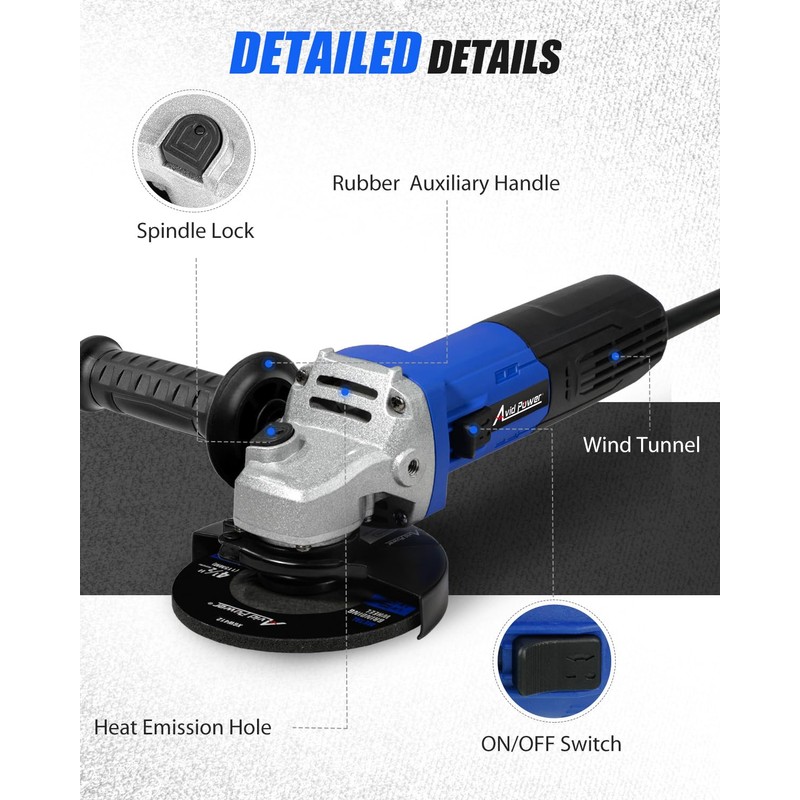 AVID POWER Angle Grinder, 7.5-Amp 4-1/2 inch Electric Grinder Power