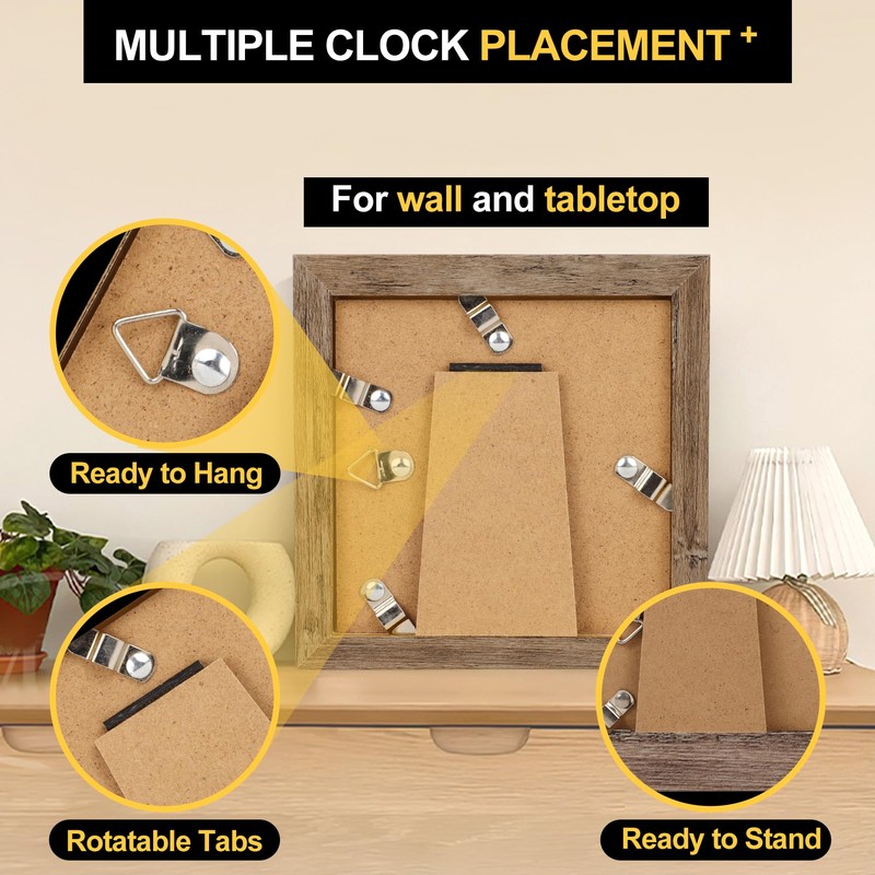 6x6 Picture Frames Set of 6 Rustic Wood Grain Photo