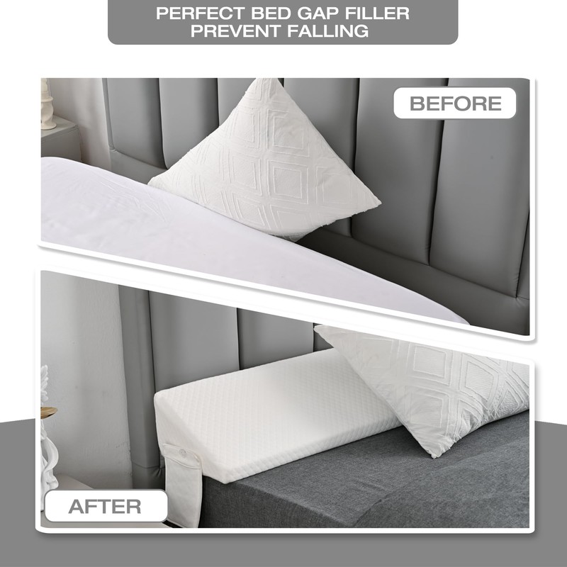 King Size Bed Wedge Pillow Gap Filler/Headboard, Long Triangle Edge