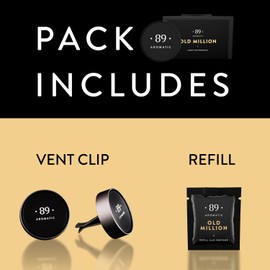 Aromatic • 89 • Luxury Car Air Freshener Vent Clip - Elite "Old Million" Fragrance Capsule with Reusable Holder - Classic Citrus & Musk Notes for the Refined Businessman