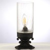 ANLONGLU Small Crackled Glass Table Lamp Mini Candle Desk Night