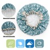Shower Cap for Women, Elastic Band Waterproof Plastic Shower Cap,