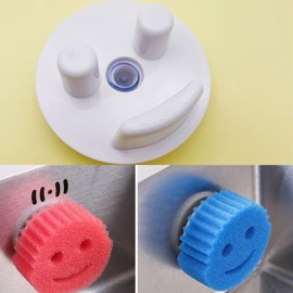 Small Kitchen Organization，Sponge Organizer, Scrubbing Sponge Holder with Suction Cup for Kitchen Sink, Self-Draining for Smile Sponges (Sponge Not Included)