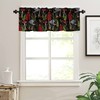 Mushroom Kitchen Curtain Valance, Embroidery Mushrooms Dark Autumn Forest Gothic