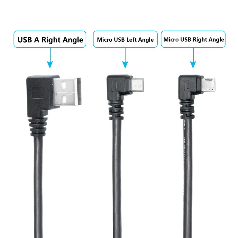 Micro USB Power Data Cable Cable 60CM, 90 Degree USB