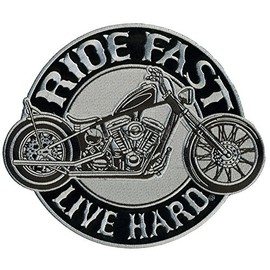 Ride Fast Live Hard Iron On Patch