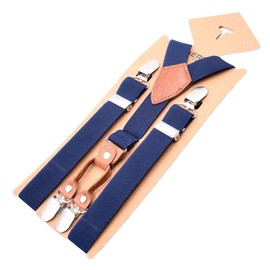 Jixin4you Suspenders, Boys, Girls, Boys, Girls, Unisex, Kids, Durable, Kids, Solid, Fashionable, Present, Casual, Adjustable, Y-Shaped, Elastic, Hanging Band, Popular, Navy I Type A