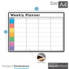 TMS Magnetic Weekly Planner and Organiser A4 | Customisable Whiteboard