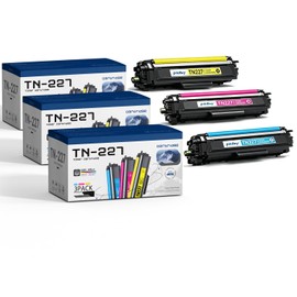 TN227 High Yield Toner Cartridge 3-Pack (C/M/Y) Replacement for Brother TN227 TN 227 Toner Cartridges to use with HL-L3270CDW MFC-L3770CDW HL-L3230CDN HL-L3290CDW HL-L3210CW MFC-L3750CDW Printer