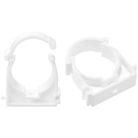 20 PCS White Plastic Water Pipe Clamps,Snap-On Single Tube Clips (32mm Inner Diameter)