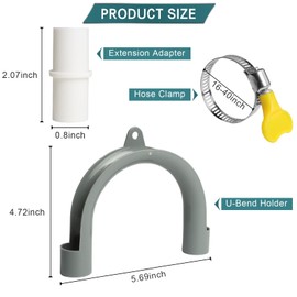 Yawfold Washing Machine Drain Hose, 13 Feet Flexible Dishwasher Hose Extension Kit, Universal Washer Drain Hose, W/ 1 Hose 4 Clamps-Bend Holder