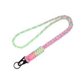 Ouligay Paracord Key Chain Lanyard Neck Strap Long Leather Neck Lanyard Long Wrist Paracord Lanyard Key Paracord Bracelets Key Ring for Keys ID Cards (Multi-Colour)