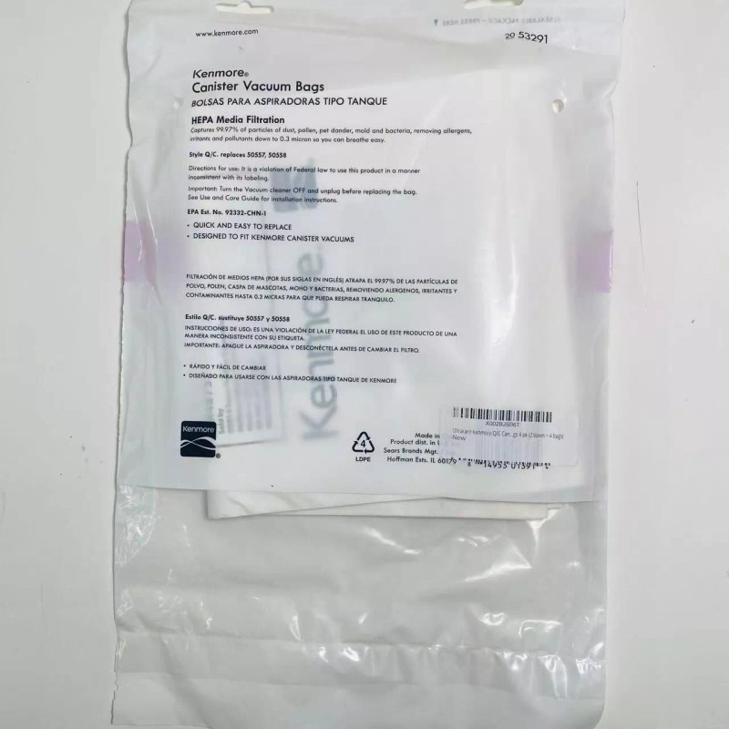 Kenmore 4pc NEW KENMORE 53291 CANISTER VACUUM BAGS C Q
