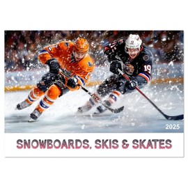 SNOWBOARDS, SKIS & SKATES (Monthly Wall Calendar 2025 11.7" x 16.5" (open)), CALVENDO 14 Month Calendar