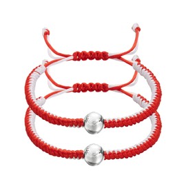 Harlermoon 2pcs/set Braided Bracelets Baseball Gifts for Boys Adjustable Wristbands with Baseball/Football Beads Inspirational Sport Bracelets for Teens Adults, adjustable, Stainless Steel, no