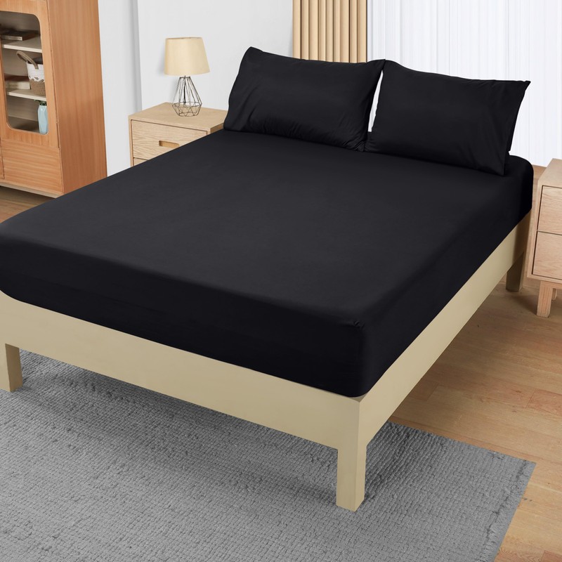 Utopia Bedding Double Fitted Sheet with 2 Pillow Cases (50x75cm),