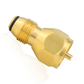 Joywayus Adaptador de recambio universal de latón macizo para tanque de propano de 1 libra para botella de propano pequeña desechable
