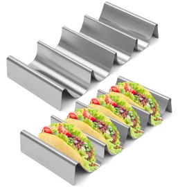 Taco Halter, 2pcs Hotdog Halter Ständer in Wellenform, Taco Ständer Edelstahl Hot Dog Halter Wellenform Brötchenhalter Hot Dog Ständer für Taco-Schalen, Halten Tacos, Tortilla, Sandwiches, Pfannkuchen