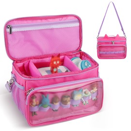 Sun3drucker Carrying Bag for Toniebox Starter Set - Carrying Case for Toniebox, Tonie Figures,Headphones and Charging Station, Portable Storage Bag with Shoulder Strap and Handle Bar (Rose)