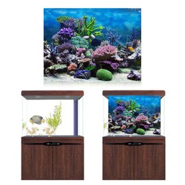 Fish Tank Poster,PVC Adhesive Underwater Coral Aquarium Fish Tank Background Poster Backdrop Decoration Paper Aquarium Poster (76 * 30cm)