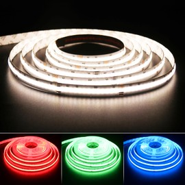 PAUTIX - Tira de luces LED COB de 4000 K RGBW de 7,5 m, lista UL de 24 V, cinta de luces que cambian de color con 896 LEDs/m, multicolor flexible para TV, recámara, decoración de fiesta (fuente de