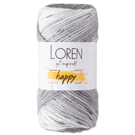 1 ovillo Loren Happy Hilo para tejer, 100% acrílico, 3.5 onzas (100 g) / 185 años (170 m), colores variados - RH011