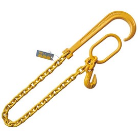3/8"x5' Grade 80 Adjustable J Hook Chain Tow Chain Rollback Wrecker Recover Chain WLL 7100 LBS