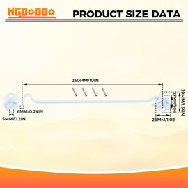 250mm Cabin Hook and Eye Latch Lock Shed Gate Door Catch Silent Holder Stainless Steel White 10inch 2Pcs
