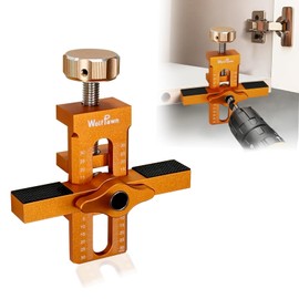WolfPawn Cabinet Door Positioning Tool, Cabinet Door Mounting Jig with Quick Edge Positioner, Adjustable Length Aid Positioner Versatile Locator Jig Aluminum Alloy Mounting Hardware for Door Cabinet