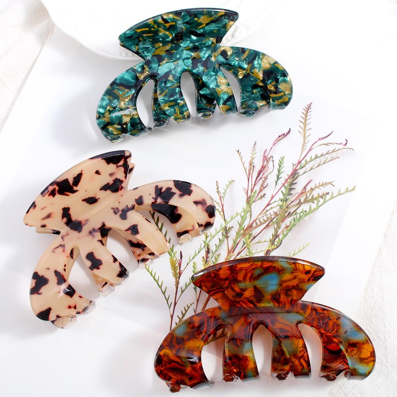 Jayongnee Large Octopus Claw Clips for Thick Long Hair -