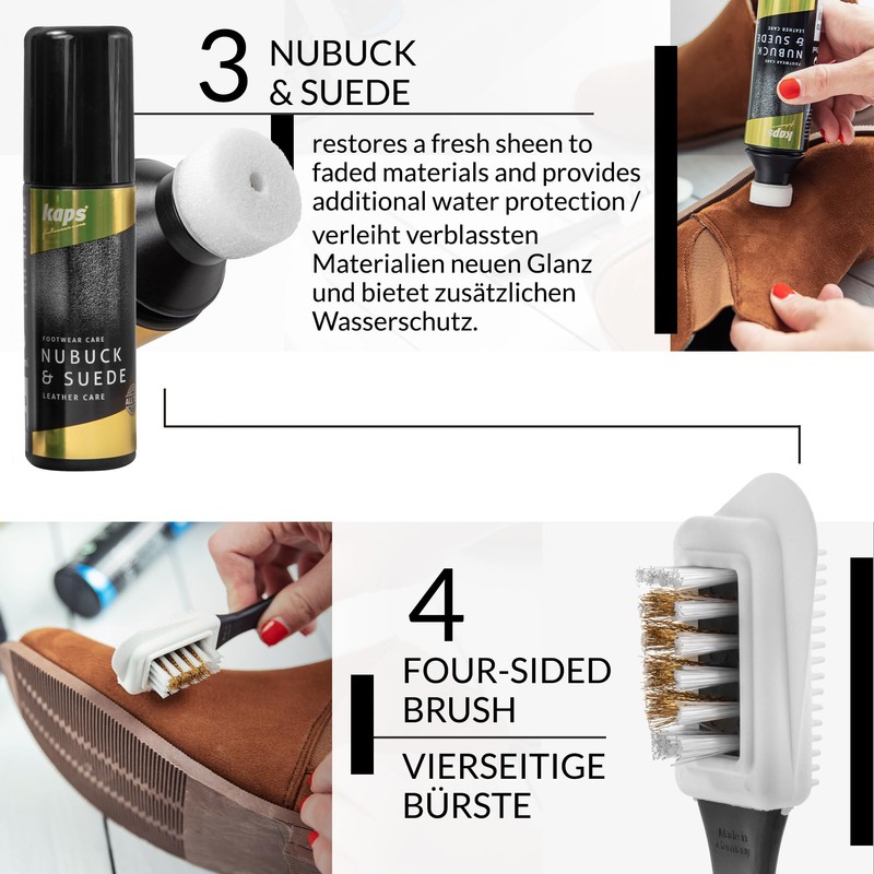 Kaps Complete Shoe Clean and Care Kit, Care Set for